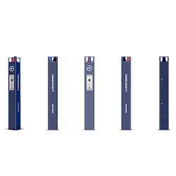 Estación de Pánico / Cámara IP 4MP / Audio Bidireccional 5 m / Micrófono Omnidireccional / Altavoz 30 W / Resistente a Vandalismo / IP66 / Montaje en Piso