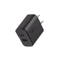 Cargador Rápido de 2 Puertos 20W Negro