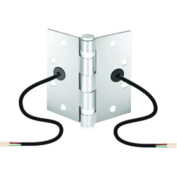 Bisagra de Transferencia Eléctrica SD-H412 / 12-24 VAC/VDC / 4 Hilos 28AWG / Acero Resistente a Vandalismo / Transferencia de Energía y Datos / Reemplazo de Bisagra Estándar