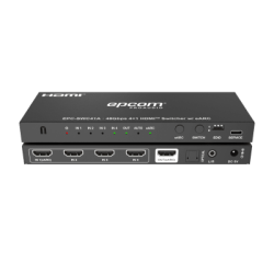 Switch HDMI 4x1 | 8K@60Hz 4:2:0 | 48 Gbps | ARC/eARC | Extracción de Audio | Gestión EDID | Control CEC 