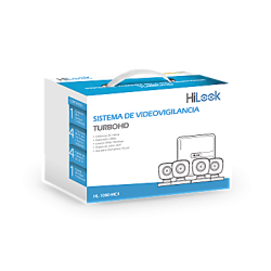 KIT TurboHD 1080p / DVR 4 canales / 4 Cámaras Bala de Metal / H.265+ / 1 Fuente de Poder Profesional / Accesorios de Instalación