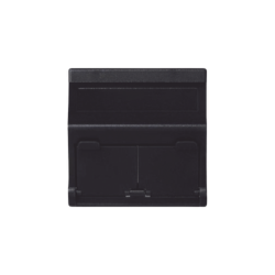 (KB80MD64/14) Placa voz y datos inclinada con guardapolvo y adaptador doble para RJ45 keystone  COLOR GRAFITO