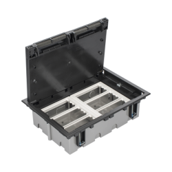 Caja Para Instalación en Piso Falso para Voz, Datos o Contactos Eléctricos / Capacidad para 6 Módulos / Espacio Embellecedor en la Tapa / Profundidad Ajustable de 90 a 120 mm (3.54 a 4.72 pulgadas) / Los Módulos se Adquieren Aparte / (SF610/14CY)