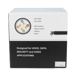 Bobina de Cable UTP 305 Metros (1000 Pies), Cat6 con Doble Forro, para Exterior, Climas Extremos, Color Negro