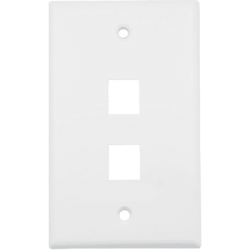 Placa de Pared (Face Plate) / 2 Puertos / Color Blanco / Caja con 20 Piezas / ABS