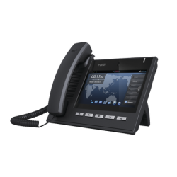 Teléfono IP Ejecutivo Para 6 Líneas SIP con Video Conferencia HD720, Pantalla Multi-Touch, Voz HD y Conferencia de 10 vías con Soporte Para PoE