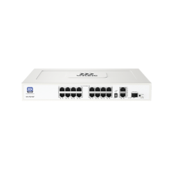 16 x 10/100Mbps PoE Ports, 2 x 10/100/1000Mbps RJ45 Uplink Ports and 1 x 1000Mbps SFP Slot