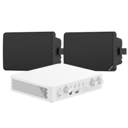 Kit de Audio | 70/100V | 2 Altavoces de pared | Bluetooth | Color Negro | Hik-Connect 