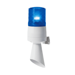 Luz LED con patrones de destello fijo y destellante con buzzer incorporado de alto volumen Máx. 95 dB color Azul 110 VCA