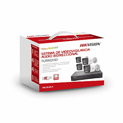 [Dual Light] Kit TurboHD 3K (5 Megapixel Real) / DVR 4 Canales / 4 Cámaras bala Dual Light / Audio bidireccional / Accesorios de Interconexión / Fuente de Poder